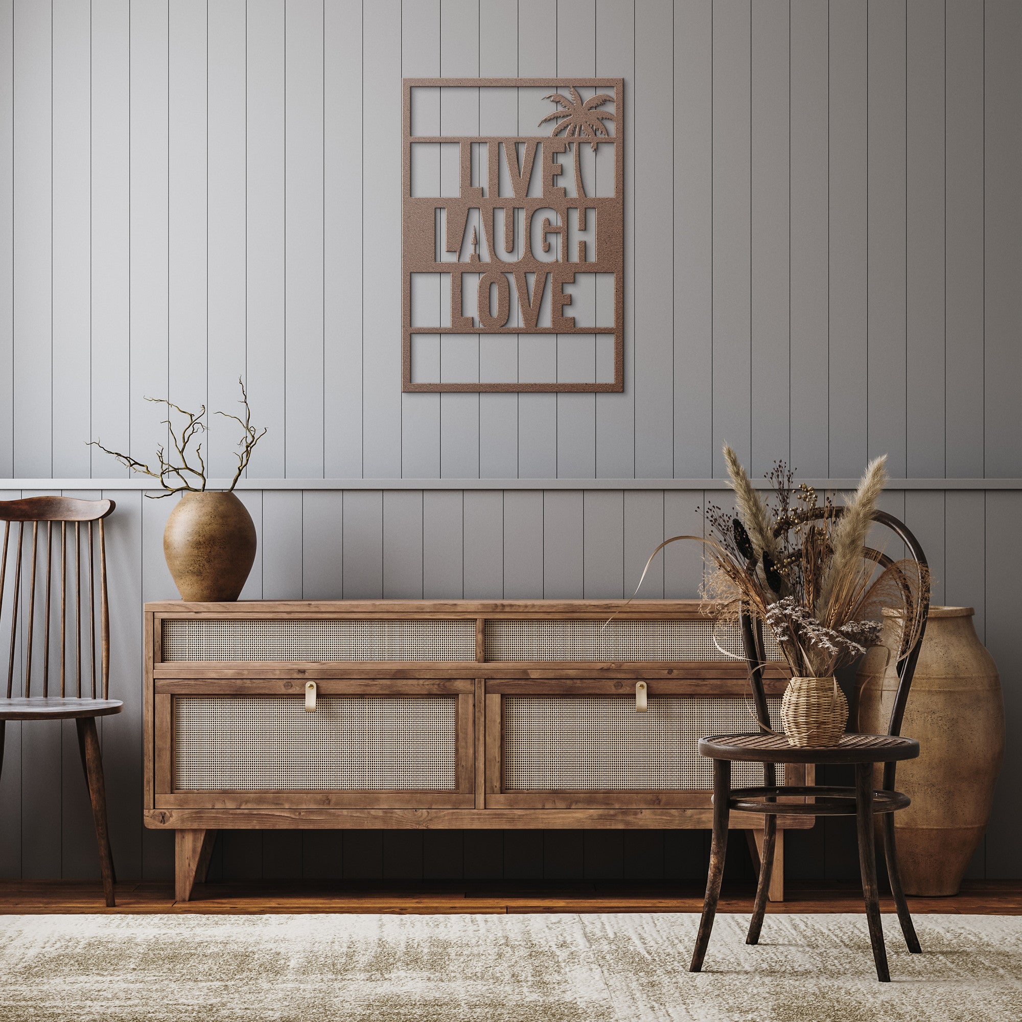 Live, Laugh, Love Island Metal Art