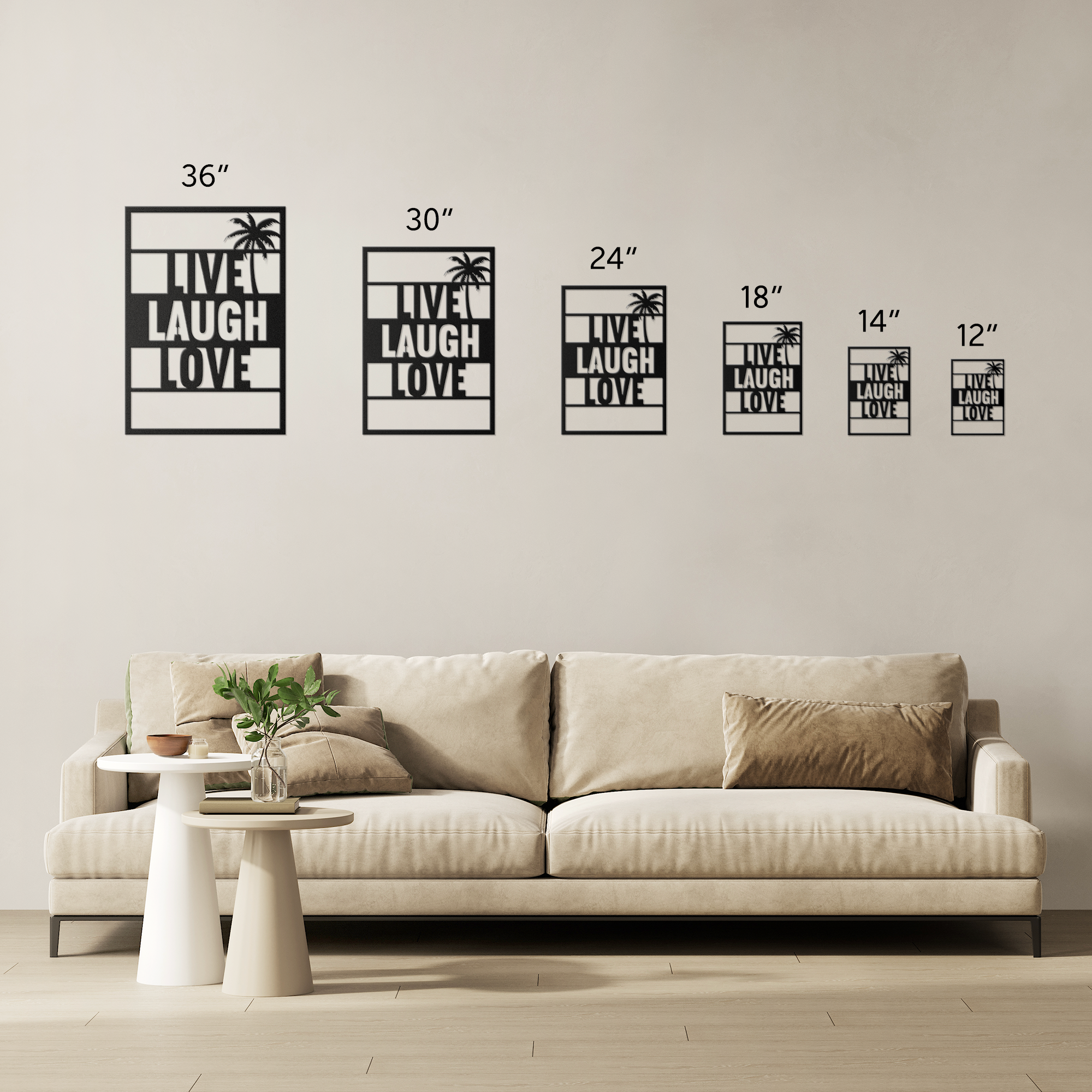 Live, Laugh, Love Island Metal Art